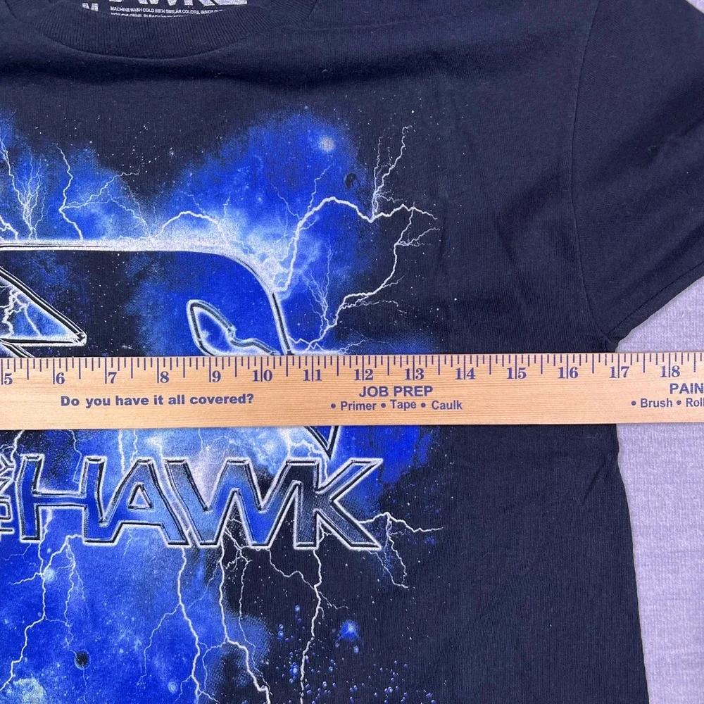Tony‎ Hawk Lightning Logo Graphic Short Sleeve T-Shirt Kids Medium Black Cotton